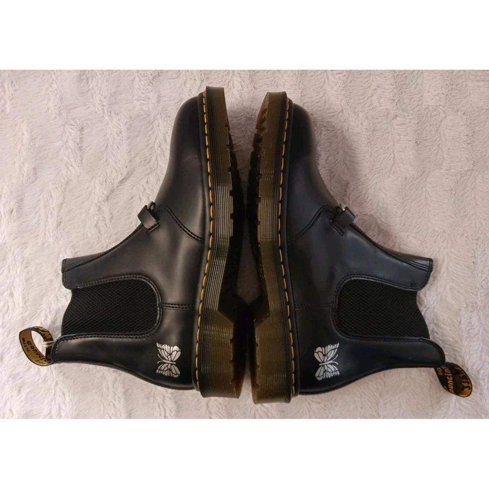 Dr. Martens x Needles Chelsea Boots 2976 Snaffle Black Leather Men's 9 Women 10 - Picture 7 of 11